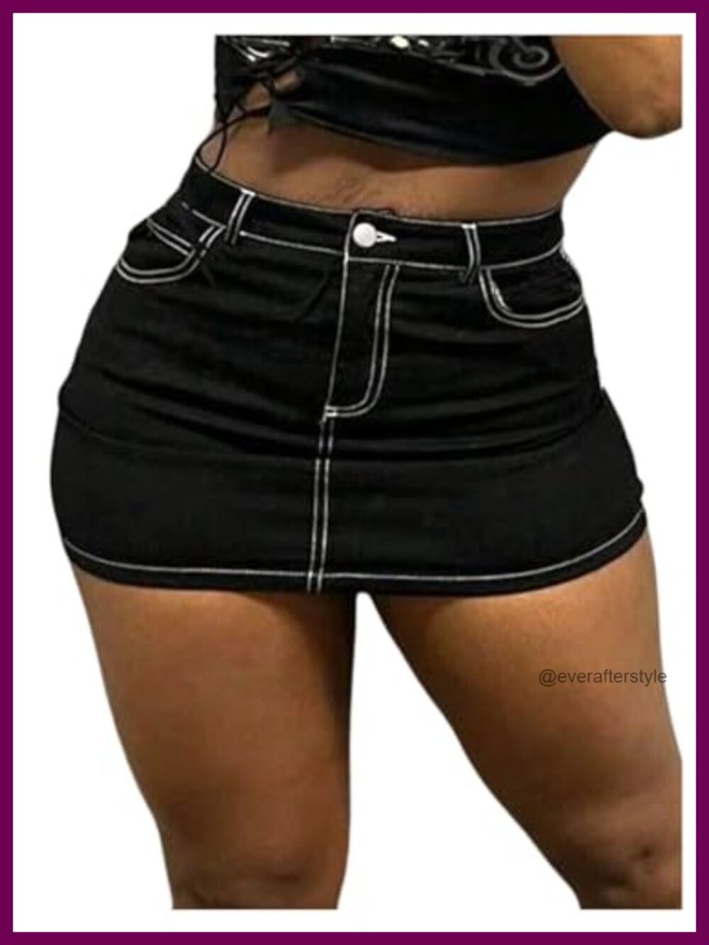 Women's High Waisted Bodycon Denim Mini Skirt Streetwear Soft Stretch